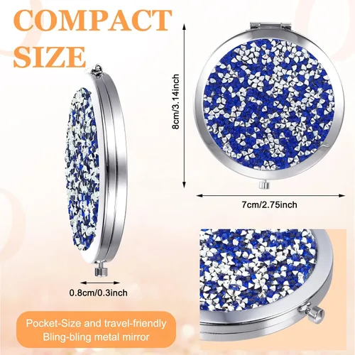 Vista 3 de Cindeer 12 Piezas Espejo Compacto Pequeño Plegable Espejo de Bolsillo Redondo de Maquillaje de Mano Espejo Cosmético de Aumento con Rincón