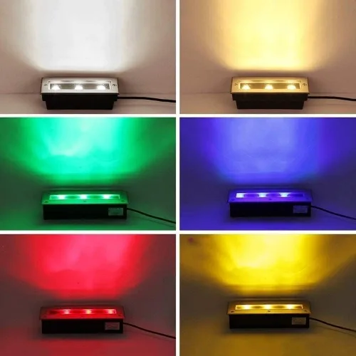 Vista 7 de Luces LED de tierra para paisaje, luces enterradas al aire libre, foco de suelo empotrado LED rectangular luz subterránea lámpara de pie para jardín