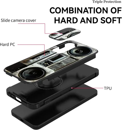 Vista 2 de Funda para Galaxy A36 5G/A56 5G con cubierta de cámara deslizante, resistente de doble capa híbrida a prueba de golpes, funda protectora resistente