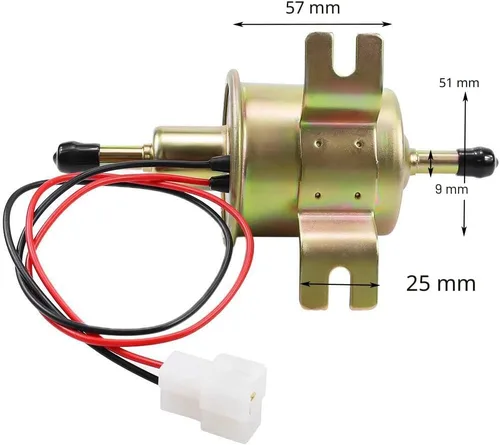Vista 3 de Bomba de combustible eléctrica de 12 V, universal, baja presión, transferencia de 12 voltios, bomba de combustible en línea para cortacésped