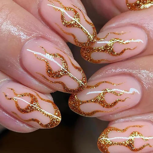 Vista 9 de Uñas postizas largas a presión, cuadradas, brillantes, color azul oscuro, cobertura completa, reutilizables, de acrílico, con diamantes