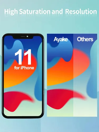 Vista 5 de Ayake Reemplazo de pantalla para iPhone 11, pantalla LCD de 6.1 pulgadas, Full HD y digitalizador táctil, color verdadero, programable