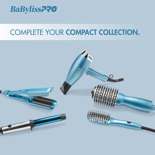 Vista 7 de BaBylissPRO Nano Titanium COMPACT TOOLS deliver full power in a compact size - deep waver, hair dryer, hot air brush, paddle brush, wand