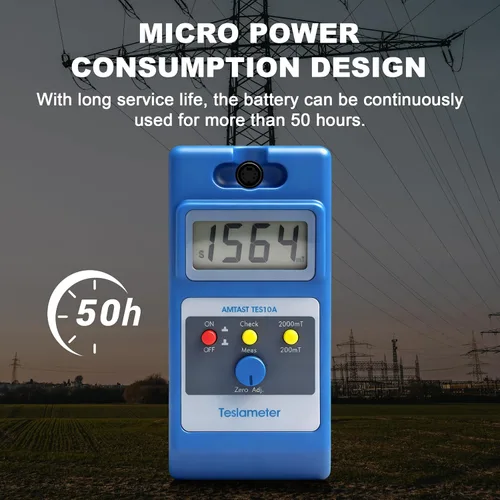Vista 4 de Medidor digital Tesla Gaussmeter con rango de 0-200mT/0-2000mT medidor Gauss con precisión ±2% (0 ~ 999mT) / ±5% (1000 ~ 2400mT) Probador de campo