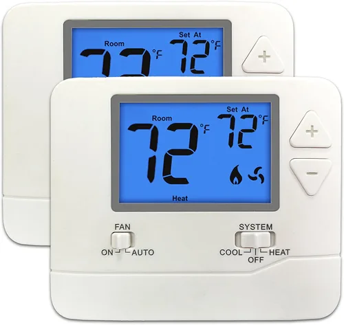 Vista 6 de ELECTECK Termostato digital no programable para el hogar, hasta 1 calor/1 frío con pantalla LCD grande, compatible con sistema eléctrico de una sola