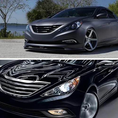 Vista 6 de LSAILON Conjunto de faros delanteros de repuesto para Hyundai Sonata 2011-2014 (no compatible con modelos híbridos) carcasa negra, reflector ámbar