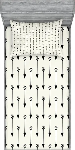 Vista 162 de Ambesonne Island Map - Juego de sábanas bajeras y fundas de almohada, mapa del tesoro súper detallado, diseño de piratas rústicos grungy, tema