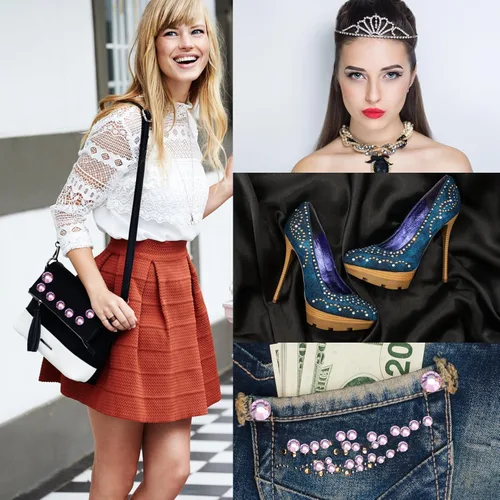 Vista 42 de Hot Fix - Diamantes de imitación de cristal con parte trasera plana, gemas de diamantes de 0.089 pulgadas (6ss 2880 piezas, Jet AB)