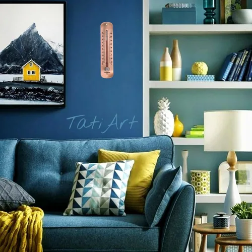 Vista 4 de Termómetro de pared de acero de alta calidad de números grandes de 12.2 pulgadas, para interiores y exteriores, impermeable, decorativo