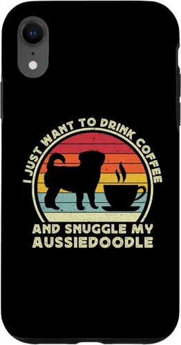 Vista 8 de iPhone 15 Coffee And Aussiedoodle For Men Women Aussiedoodle Dog Funny Case