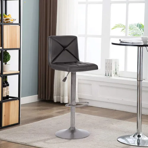 Vista 7 de BestOffice Juego de 2 taburetes de bar modernos taburetes giratorios de altura ajustable taburete giratorio de altura de mostrador taburete