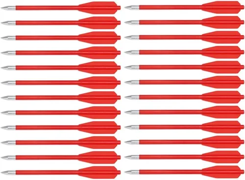 Vista 4 de Juego de 60 mini pernos de ballesta de tiro con arco de 6.3 pulgadas, 50-80 libras, con punta de metal afilada, dardos de flecha reutilizables