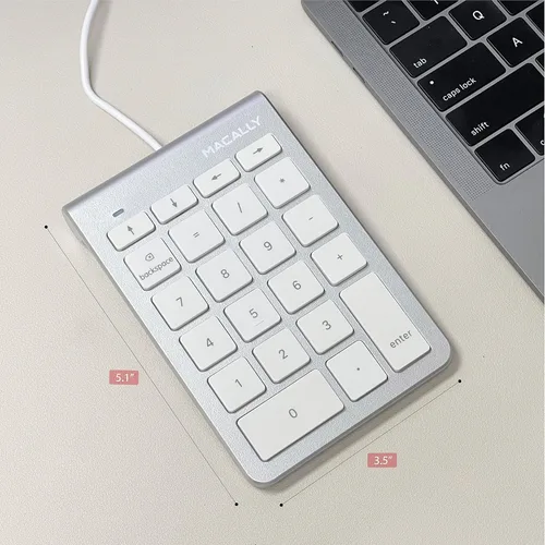 Vista 7 de Macally Teclado numérico USB C con cable, teclado numérico tipo C para laptop, Apple Mac iMac MacBook Pro/Air, iPad, PC con Windows o computadora