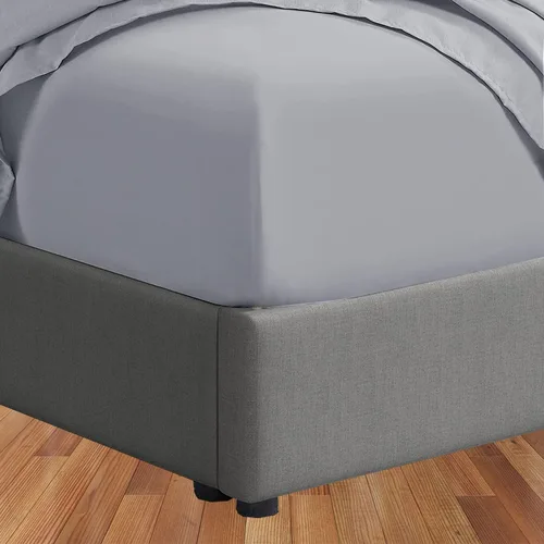 Sábana bajera ajustable 100% algodón tamaño individual, sábana larga de algodón natural peinado de fibras largas, suave y sedoso tejido de satén