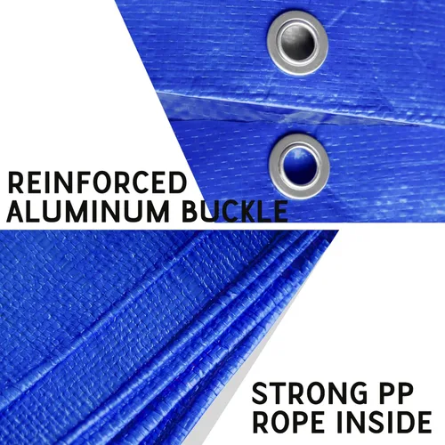 Vista 3 de STARPYNG - Lona azul de 7 mm 6x8 pies - Lona impermeable multifuncional azul - Lona impermeable de polietileno resistente a los rayos UV, a prueba