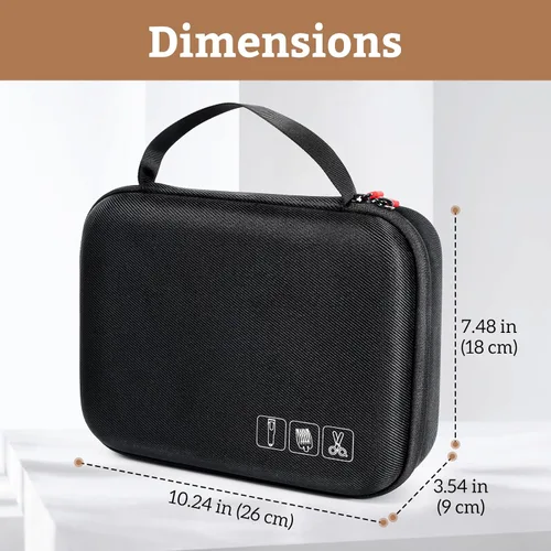 Vista 7 de ProCase Estuche rígido de viaje para cortapelos, soporte para suministros de barbería para cortar el cabello, bolsa organizadora de almacenamiento