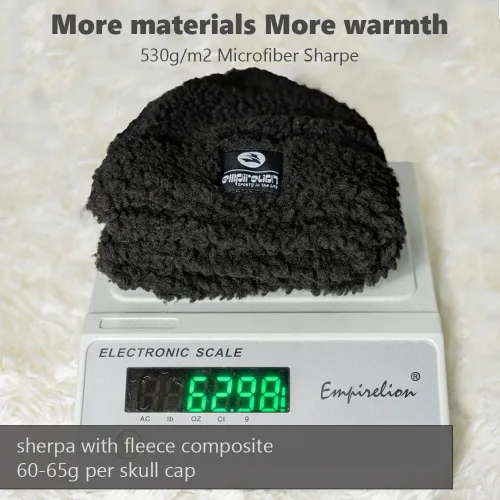 Vista 5 de Gorro de forro polar Sherpa para invierno, cálido, diseño militar, táctico, para exteriores