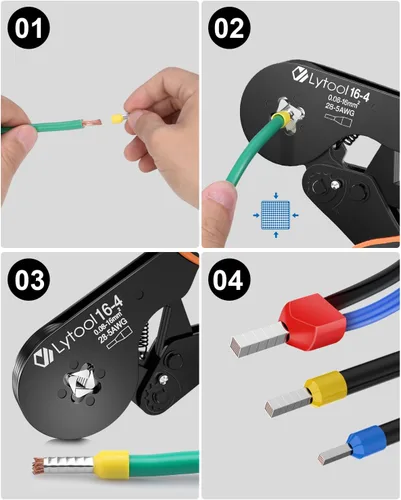 Vista 7 de Kit de Herramientas de Crimpado de Virolas Lytool, Alicates Crimpadores de Alambre Lytool (AWG 28-5/0.08-16mm²), Kit de Virolas de Alambre