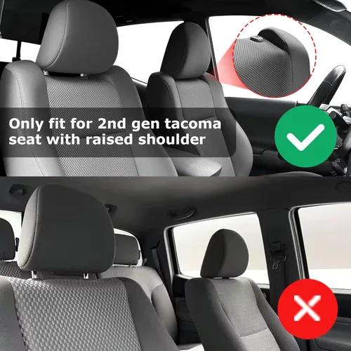 Vista 2 de Carlimeki Fundas de asiento personalizadas para Tacoma 2005 2006 2007 2008 2009 2010 2011 2012 2013 2014 2015 Crew Cab 2ª Gen Tacoma Base