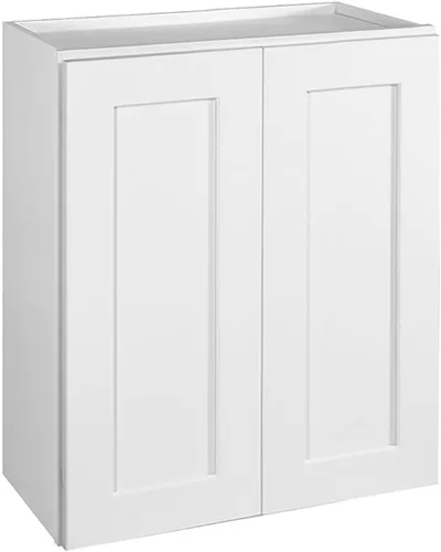 Vista 8 de Brookings Shaker - Armario de cocina de pared sin ensamblar W2436, 24 W x 12 D x 36 H, pintado blanco con Sherwin Williams®, madera maciza - Design