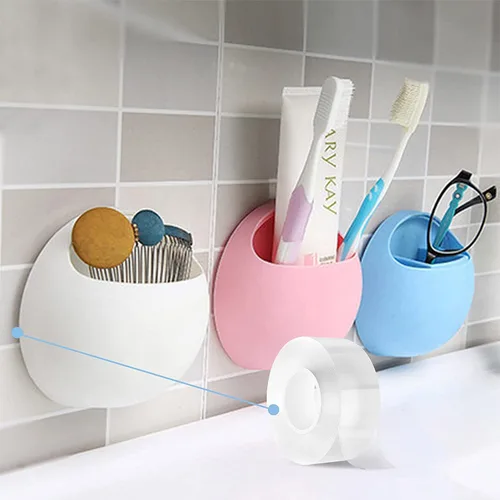 Vista 3 de Cinta adhesiva de doble cara resistente, cinta adhesiva nano de doble cara, cinta de montaje transparente tiras para colgar cuadros, cinta de pared