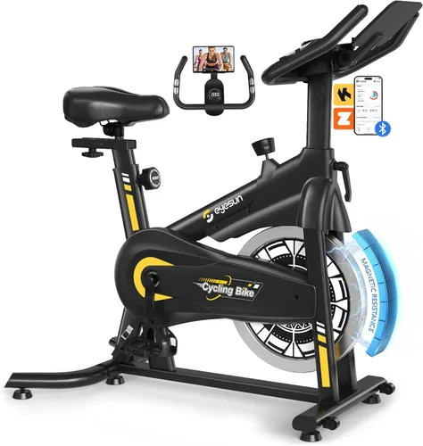Vista 9 de Exercise Bikes for Home,Spin Bike with Adjustable Magnetic,Brake Pad Resistance Silent Belt Drive,350lbs/300lbs Weight Capacity &Upgraded Version
