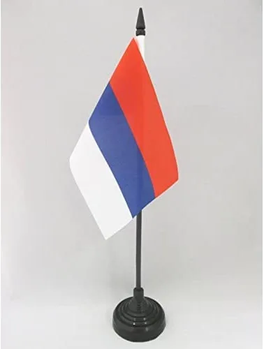 Vista 25 de Aland Table Flag 4'' x 6'' - Aland - Finland Desk Flag 15 x 10 cm - Black plastic stick and base - AZ FLAG