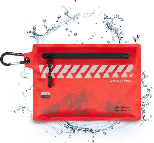 RHINO RESCUE Kit de primeros auxilios pequeño ultraligero impermeable, kit médico para senderismo, excursionismo, ciclismo, viajes, vehículos, 114