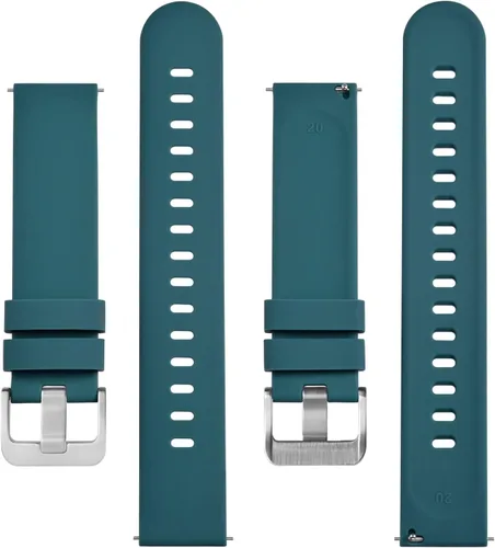 Vista 43 de BISONSTRAP Correas de reloj de silicona, correas de reloj delgadas con liberación rápida, 0.787 in, negro con hebilla negra