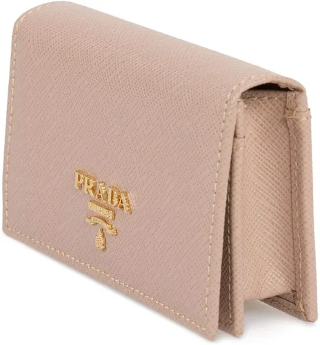 Vista 4 de Prada Cartera pequeña de piel Saffiano beige para mujer 1MC122, Beige, Cartera con tarjetero