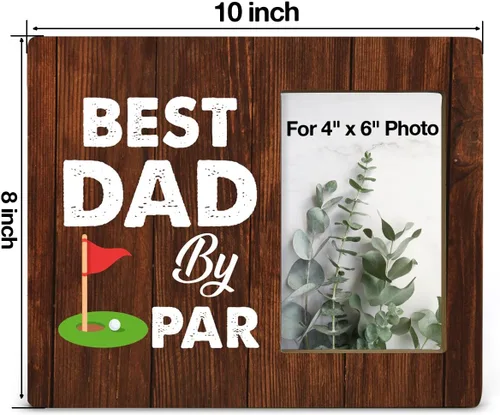 Vista 2 de NGAEAK Regalos de golf para papá de parte de hija e hijo, marco de fotos rústico de madera para papá, regalos de golf para papá, cumpleaños