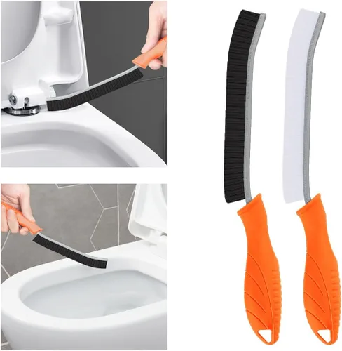Vista 14 de Cepillo de inodoro, 4 piezas de cepillo de limpieza de baño, cepillo para fregar huecos con orificio para colgar, cepillo multifuncional de limpieza
