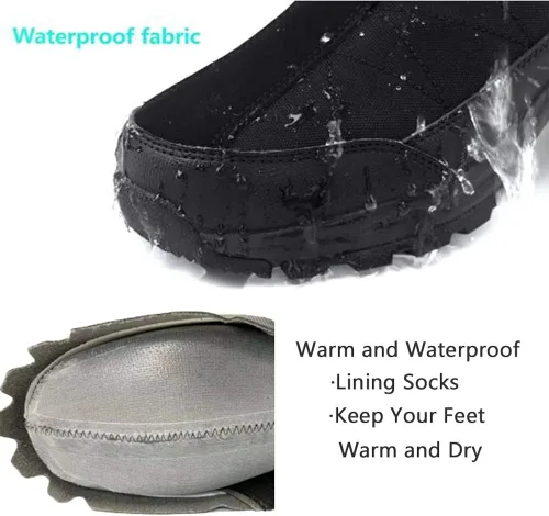 Vista 3 de Silentcare - Botas de nieve para hombre con forro de piel impermeables antideslizantes ligeras