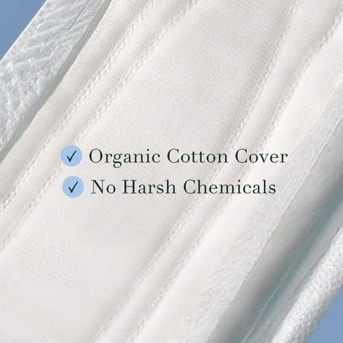Vista 5 de Rael Almohadillas de incontinencia para mujer, funda de algodón orgánico, esencial posparto, absorción pesada, control de vejiga, núcleo de 4 capas