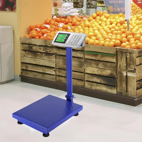 Vista 6 de TUFFIOM Báscula electrónica de plataforma digital de 661 libras, básculas de piso plegables azules resistentes, pantalla LCD de alta definición