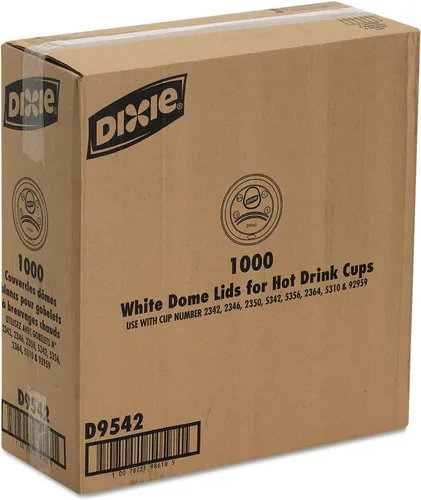 Vista 5 de Georgia-Pacific Dixie - Tapas para tazas de café caliente de 10 onzas a 16 onzas por GP PRO (Georgia-Pacific), color blanco, D9542, 1000
