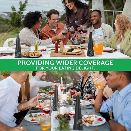 Vista 7 de Fly Away Ultra - Paquete de 2 ventiladores recargables para exteriores para mesas con ultrasonido, uso de mesa al aire libre