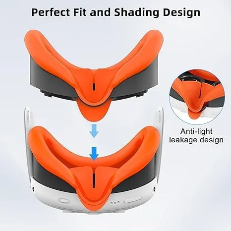 Vista 4 de Relohas Deluxe VR Accessories for Meta Quest 3, 4 in 1 Silicone Protective Case Set for Oculus Quest 3, Controller Grip Cover, VR Shell Cover, Face