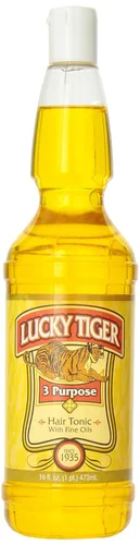 Lucky Tiger Tónico para el cabello de 3 propósitos, 16 onzas líquidas