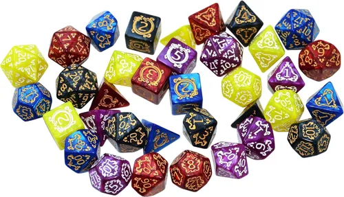 Vista 4 de SmartDealsPro Juegos de dados poliédricos retro con bolsas para D&D DND RPG MTG Dungeon and Dragons Tabla de mesa Roll Juegos D4 D6 D8 D10 D% D12 D20