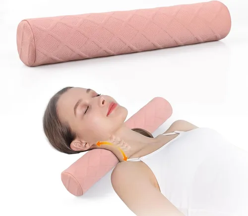 Vista 14 de Cozyhealth Almohada cervical pequeña de 3.1 pulgadas de alto, almohada cilíndrica de espuma viscoelástica suave media para dormir, soporte de cuello