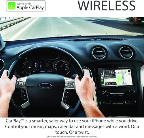 Vista 3 de JVC KW-M865BW Wi-Fi integrado para CarPlay Android Auto, pantalla táctil LCD de 6.8 pulgadas, AM/FM, Bluetooth, reproductor de MP3, puerto USB