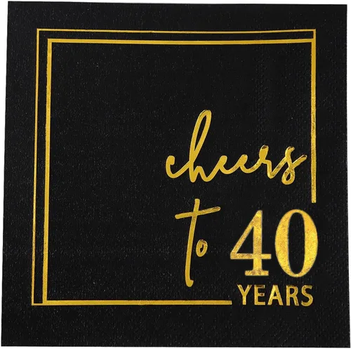 Vista 9 de Servilletas de cóctel para celebrar años - paquete de 50 - servilletas de cumpleaños desechables de 3 capas de 5x5 pulgadas, servilletas de papel