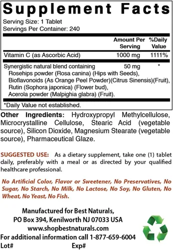 Vista 2 de Best Naturals Vitamina B12 6000 mcg y vitamina C 1000 mg