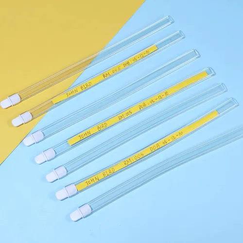 Vista 6 de Geyee 10 bandas tubulares impermeables para muñecas, banda médica con múltiples inserciones, información de color, pulsera de plástico reutilizable