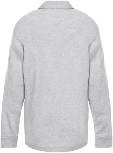 Vista 2 de Tommy Hilfiger Camisa polo de manga larga entrelazada para niños, ropa de uniforme escolar para niños y niñas