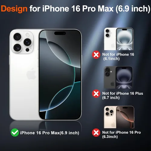 Vista 706 de SUPFINE - Funda magnética para iPhone 13 Pro Max (compatible con MagSafe), (protección contra caídas de grado militar de 10 pies), delgada, Negro