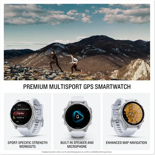 Vista 2 de Garmin fēnix® 8 – 43mm, AMOLED, Smartwatch GPS Multideporte Premium, Batería de Larga Duración, Resistente a Inmersiónes, Linterna LED Integrada