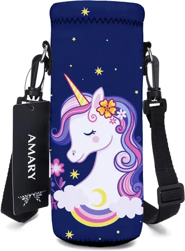 Vista 31 de AMARY Bolsa de neopreno para botella de agua de 33.8 fl oz con correa ajustable para el hombro, cubierta aislada para botellas de acero Aves