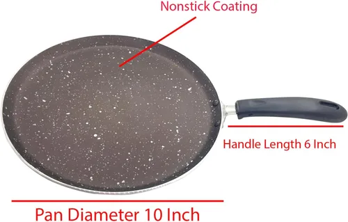 Vista 2 de G & D Sartén antiadherente Dosa Roti-Chapati Tawa Plancha de utensilios de cocina Base de inducción Sartén de aluminio para panqueques Paratha Roti